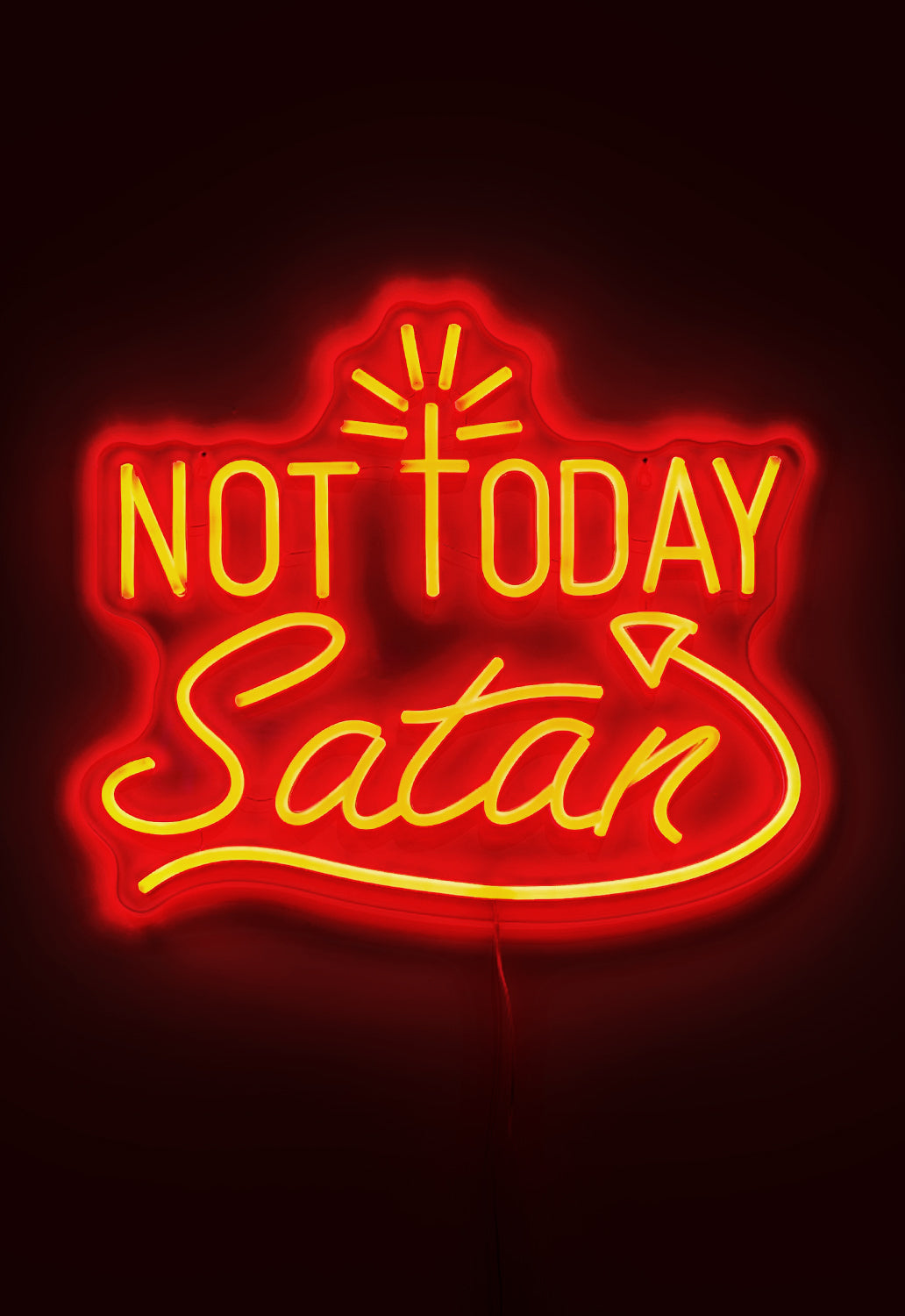 Not Today Satan Neon Wall Light