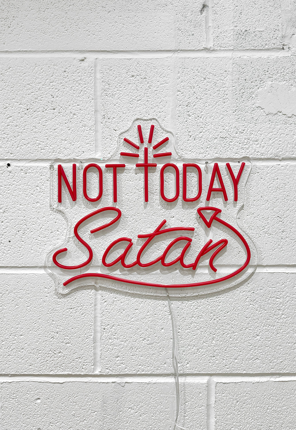 Not Today Satan Neon Wall Light