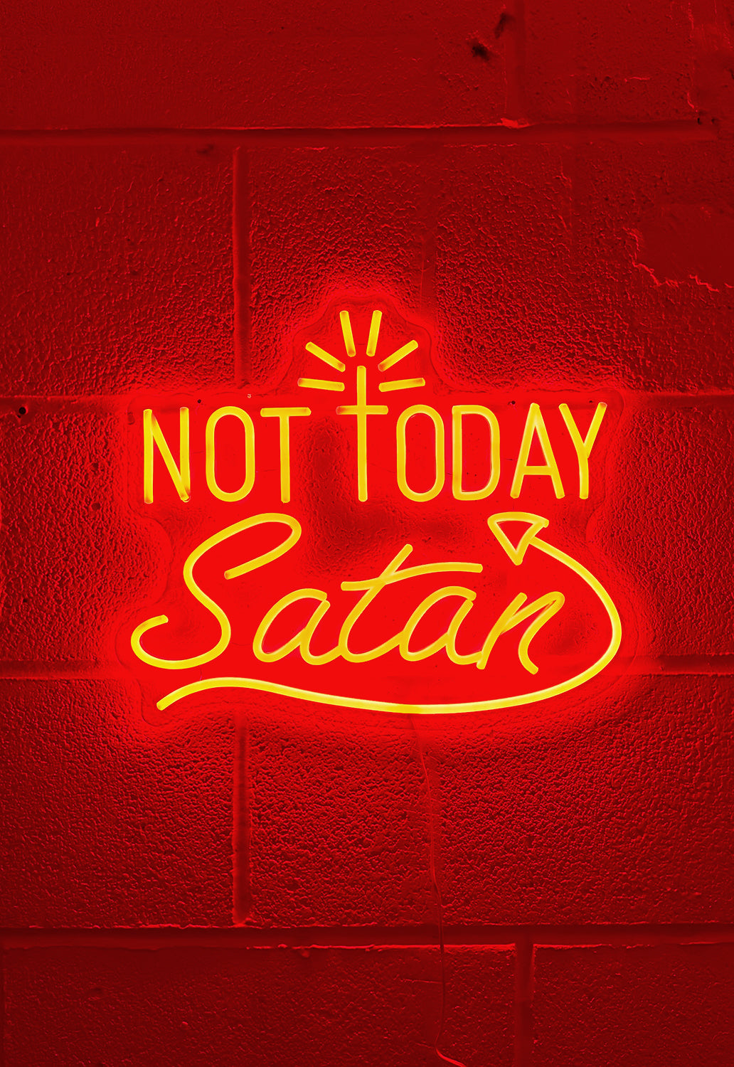 Not Today Satan Neon Wall Light