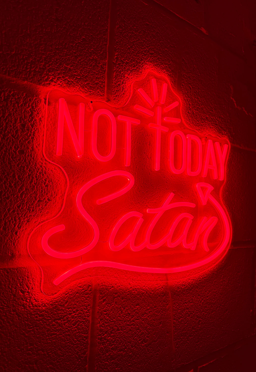 Not Today Satan Neon Wall Light