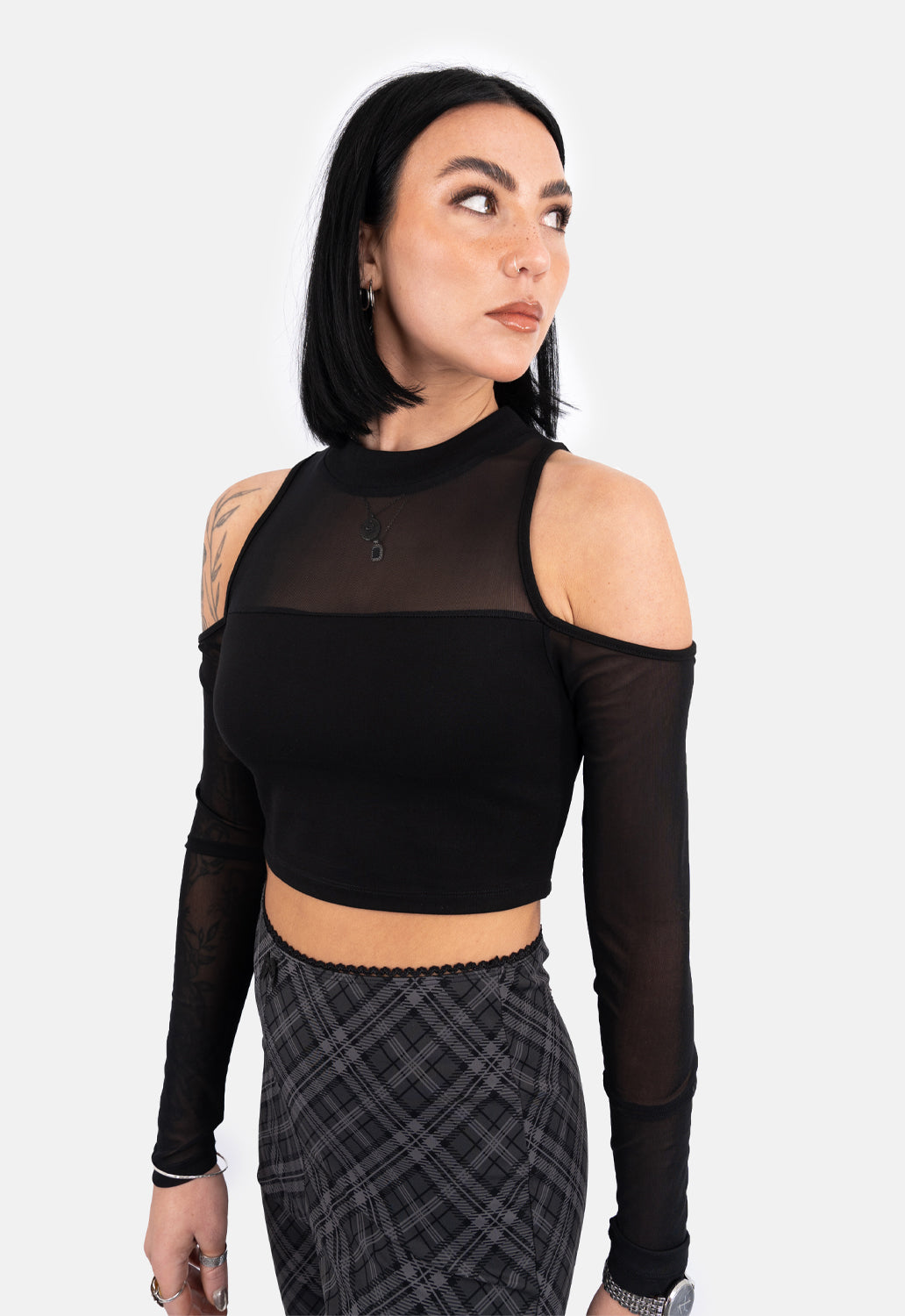 Briar Mesh Cold Shoulder Top