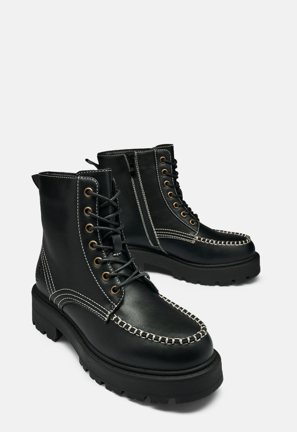 Pallas Black Lace Up Boots