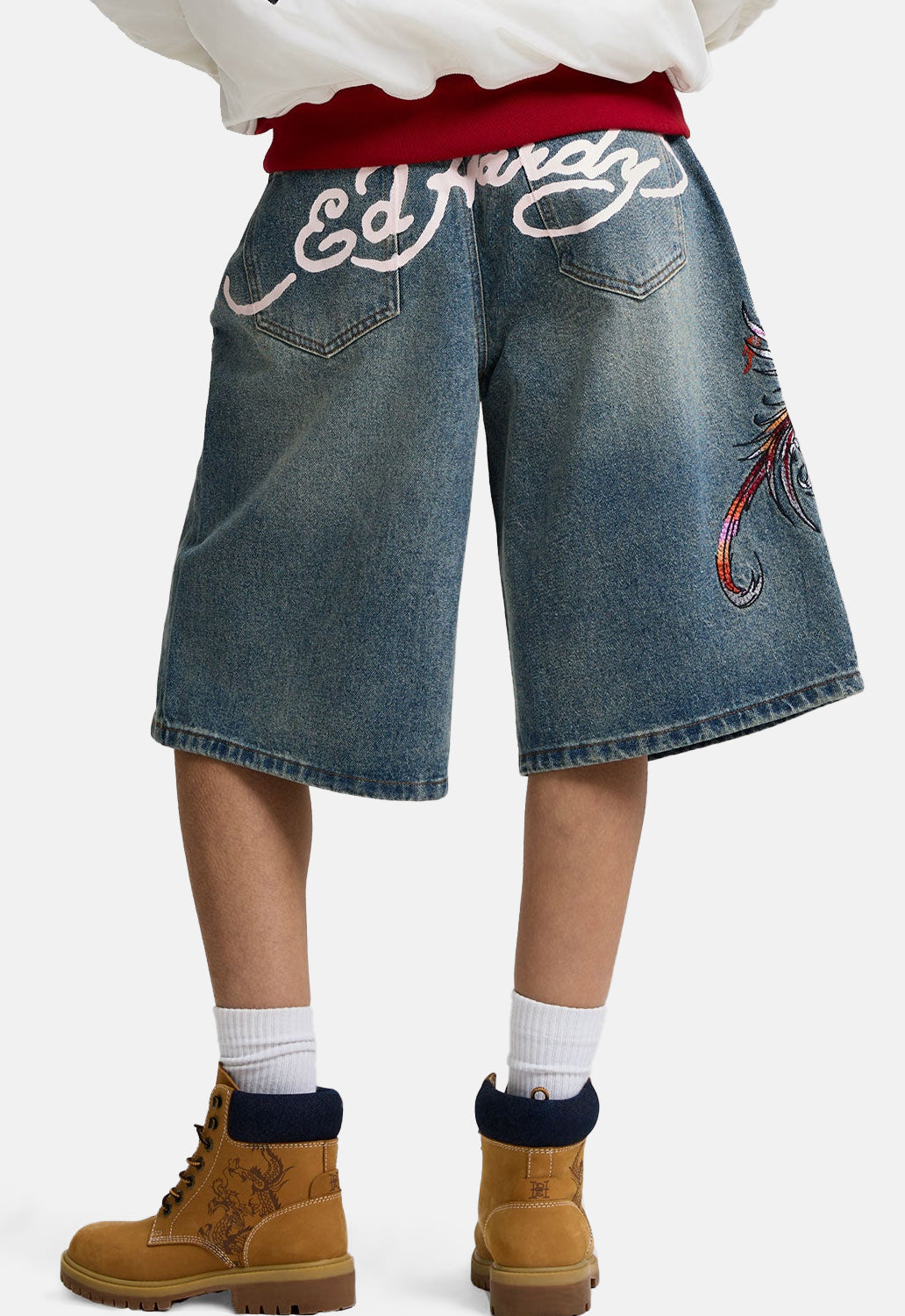Rising Phoenix Embroidered Jorts