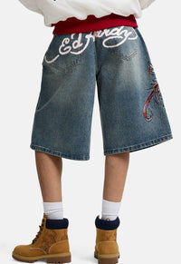 Rising Phoenix Embroidered Jorts