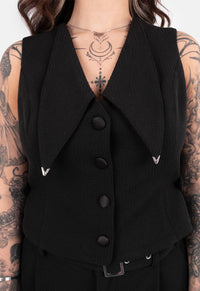 Reena Crop Button Up Vest
