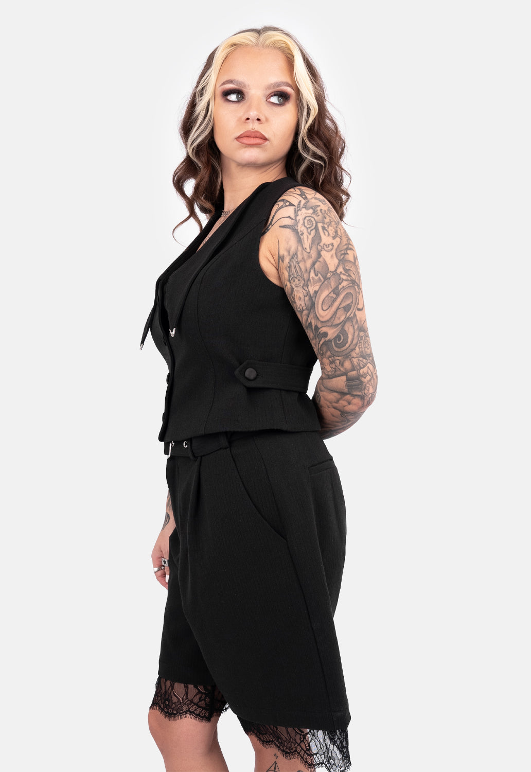 Reena Crop Button Up Vest