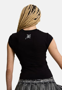 Dragon Floral Cap Sleeve Tee