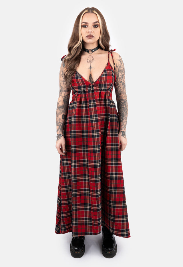 Rowena Check Strap Maxi Dress