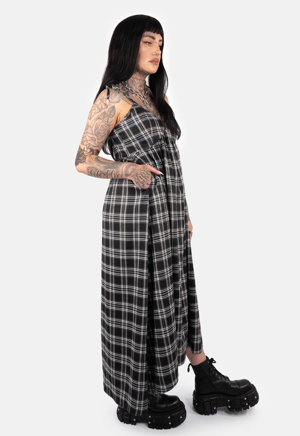 Rowena Check Strap Maxi Dress