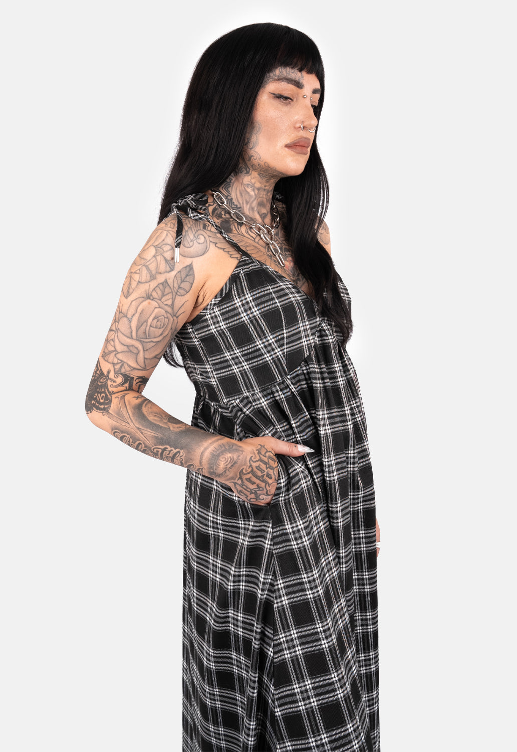 Rowena Check Strap Maxi Dress