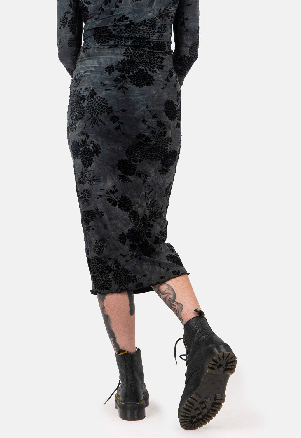 Sal Flocked Midaxi Skirt