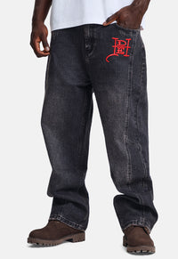Serpent Skull Graphic Relaxed Jeans