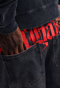 Serpent Skull Graphic Relaxed Jeans