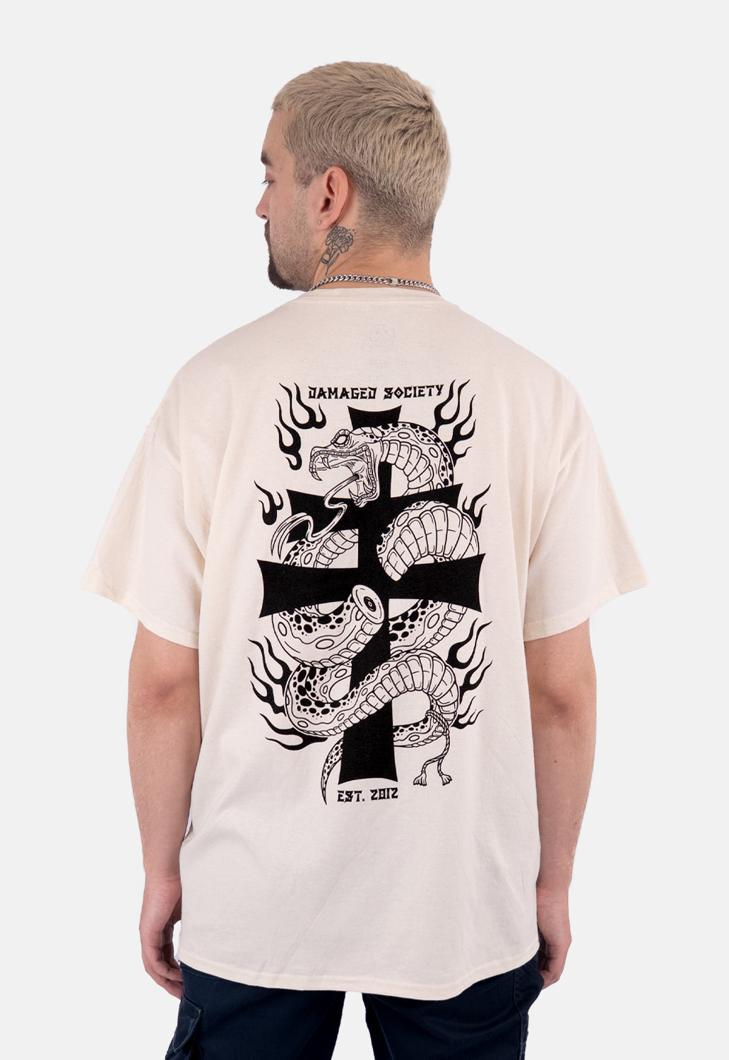トップス GRANCY Damage Docking Design Shirt Mens T-Shirts – DMG SCY