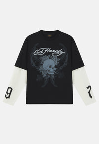 Skull Double Layer Relaxed T-Shirt
