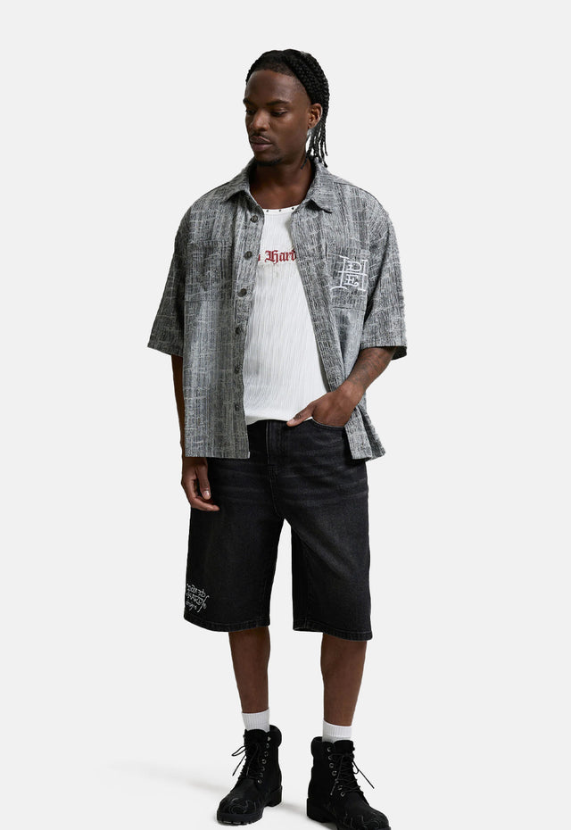 Skull Rose Relaxed Jorts