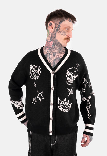 Soren Tattoo Jacquard Cardigan – DMG SCY