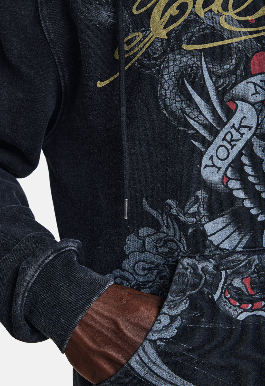 Storming New York Washed Relaxed Zip Thru Hoodie