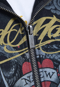 Storming New York Washed Relaxed Zip Thru Hoodie
