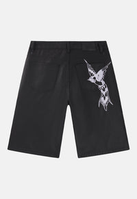 Denim Swallow Biker Jorts