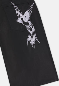 Denim Swallow Biker Jorts