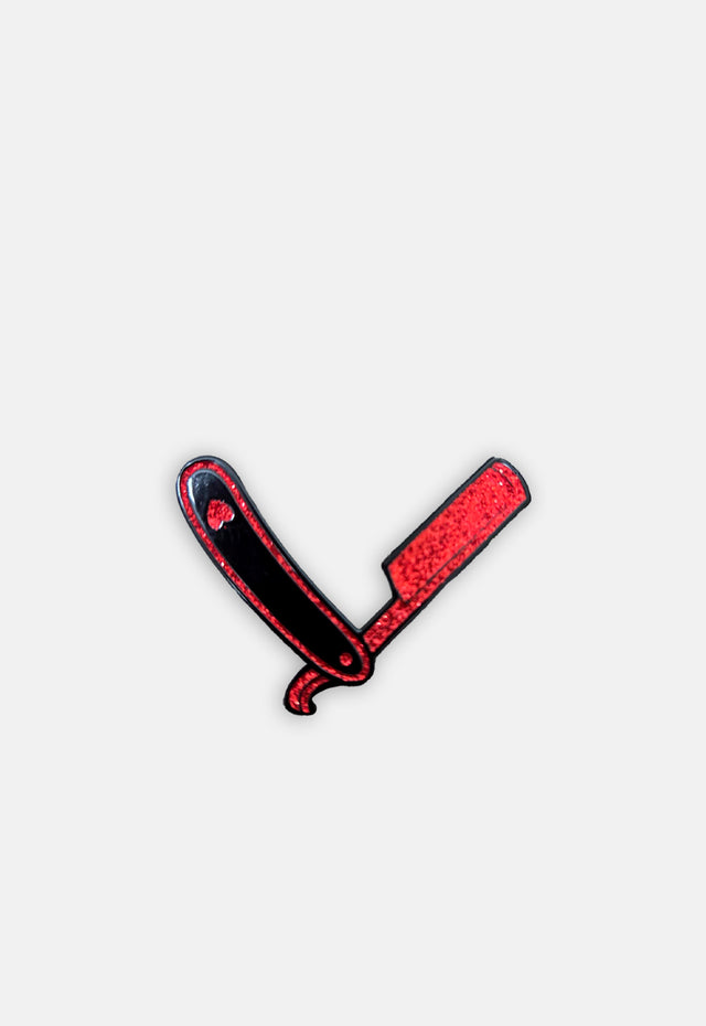 Straight Razor Red Pin Badge