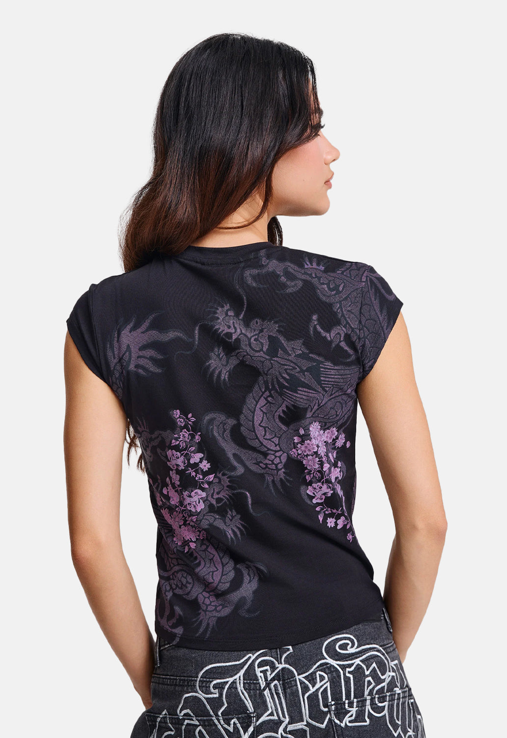 Tattoo City Cap Sleeve Fitted Top