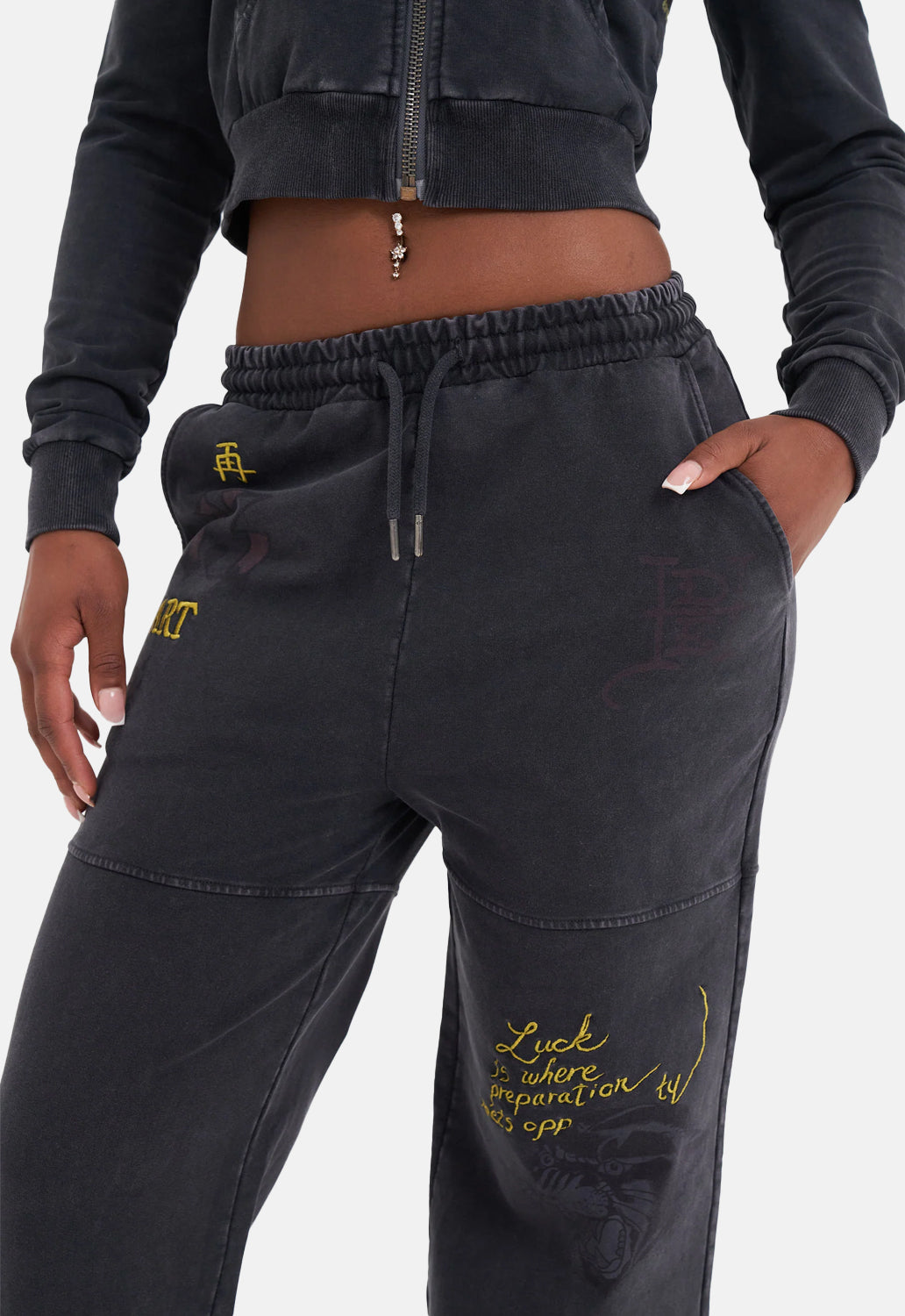 Tattoo Collage Wide Leg Joggers