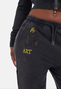 Tattoo Collage Wide Leg Joggers