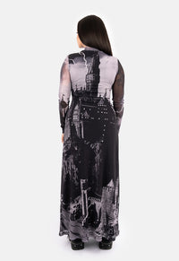 Ursula Printed Mesh Maxi Dress