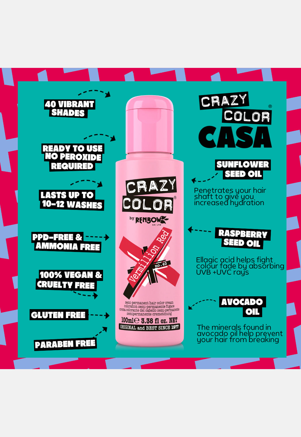 Vermillion Red Hair Dye