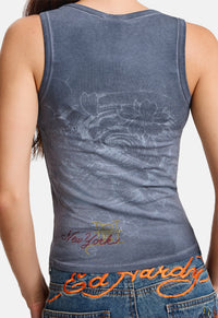 In Memory Of When I Cared Washed Fitted Vest Top