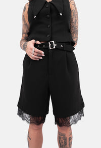 Wisteria Pleat Lace Trim Short