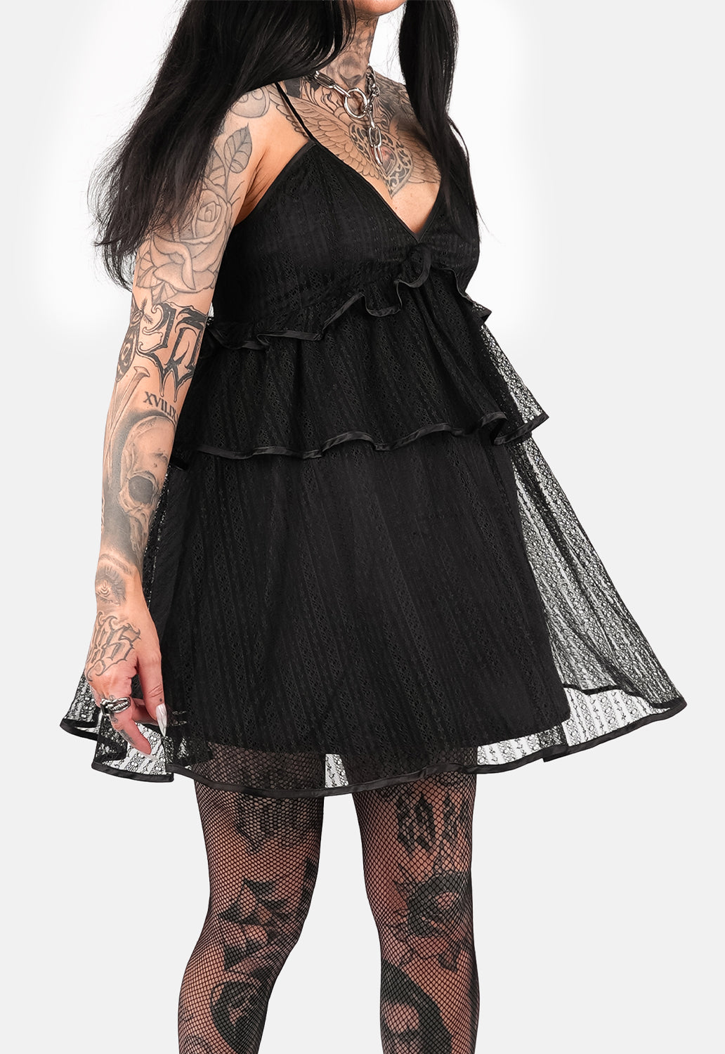 PRE-ORDER Xanthe Lace Tiered Mini Dress