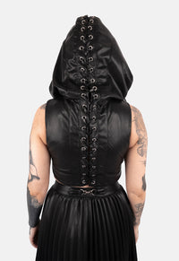 Xena Lace Up Hooded Vest