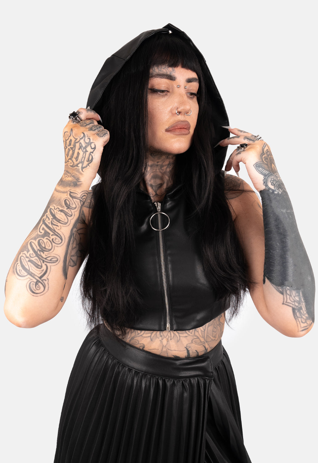 Xena Lace Up Hooded Vest