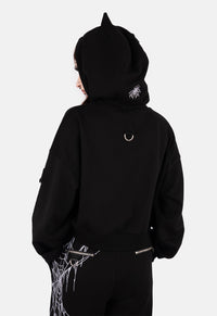 Zoey Demon Ear Crop Hoodie