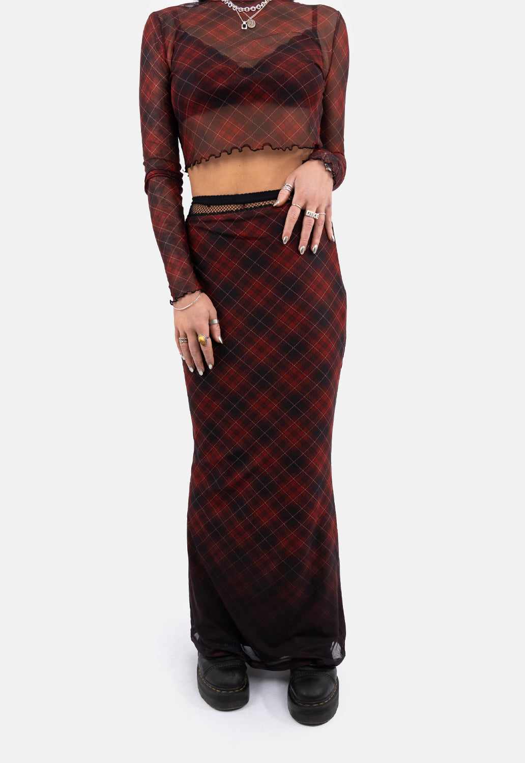 Ambrose Dip Dye Mesh Maxi Skirt