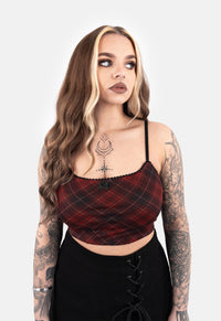 Becca Check Mesh Strap Top