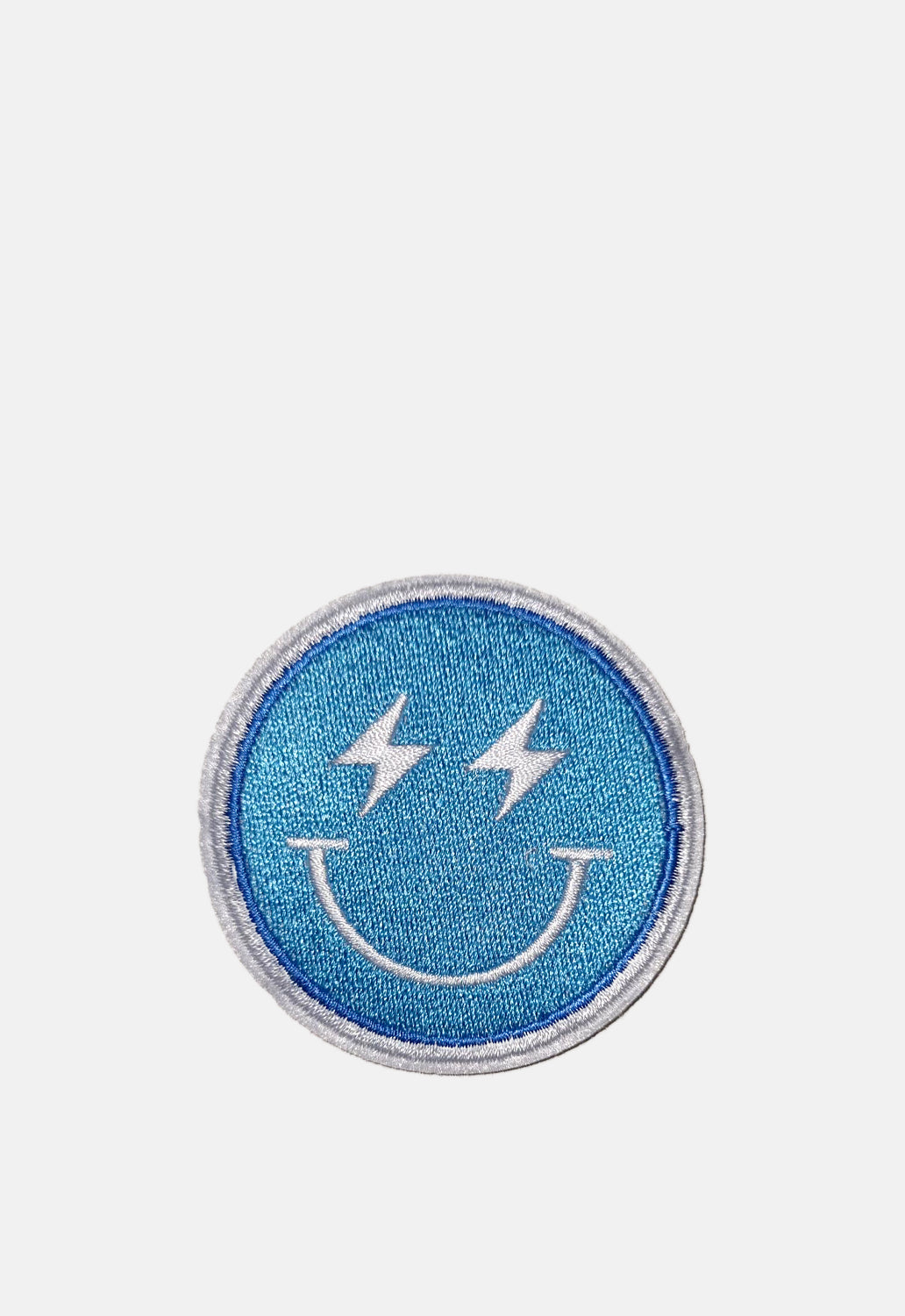 Electric Blue Smiley Patch