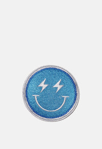 Electric Blue Smiley Patch