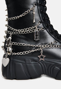 Boned Catch Black Mystic Charm Boots