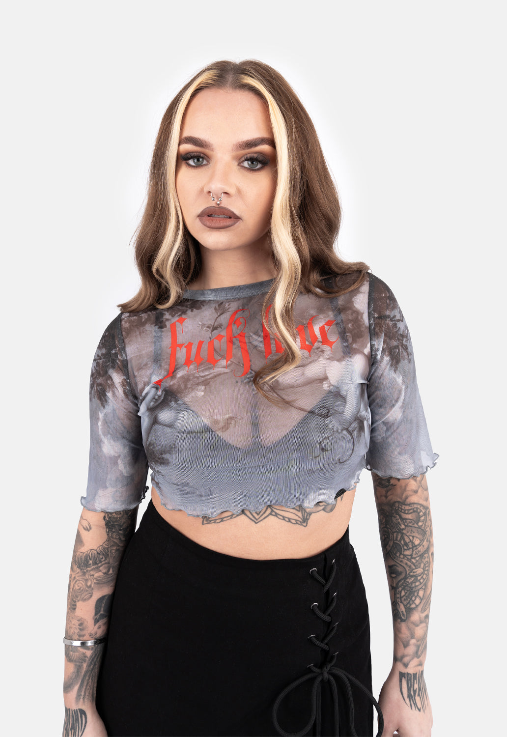 Orsiris Printed Mesh Top