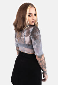 Orsiris Printed Mesh Top