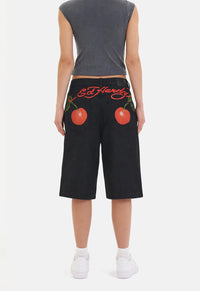 Cherry Love Bomb Denim Jorts