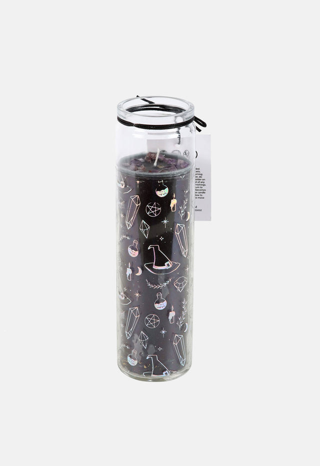 Crystal Witch Jasmine Tube Candle with Amethyst Chips