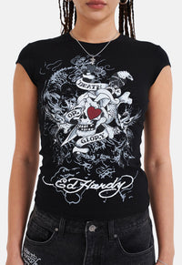 Death Or Glory Love Cap Sleeve Top