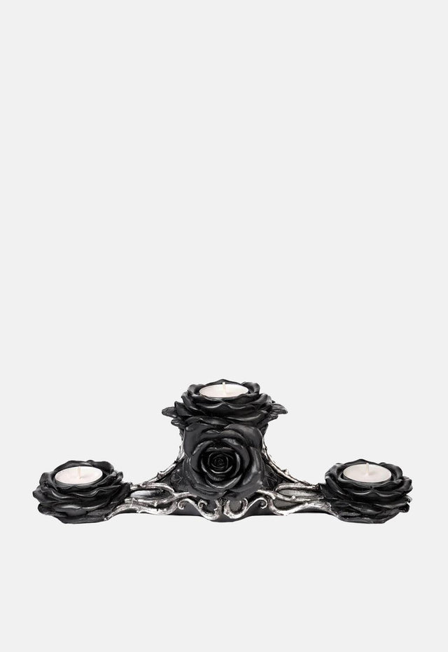 Black Rose Triple Tealight Holder