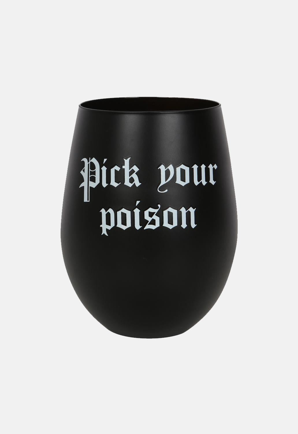 Pick Your Poison Stemless Wine Glass