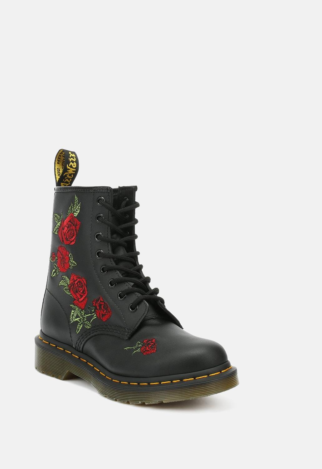 1460 Vonda Floral Rose Leather Lace Up Boots